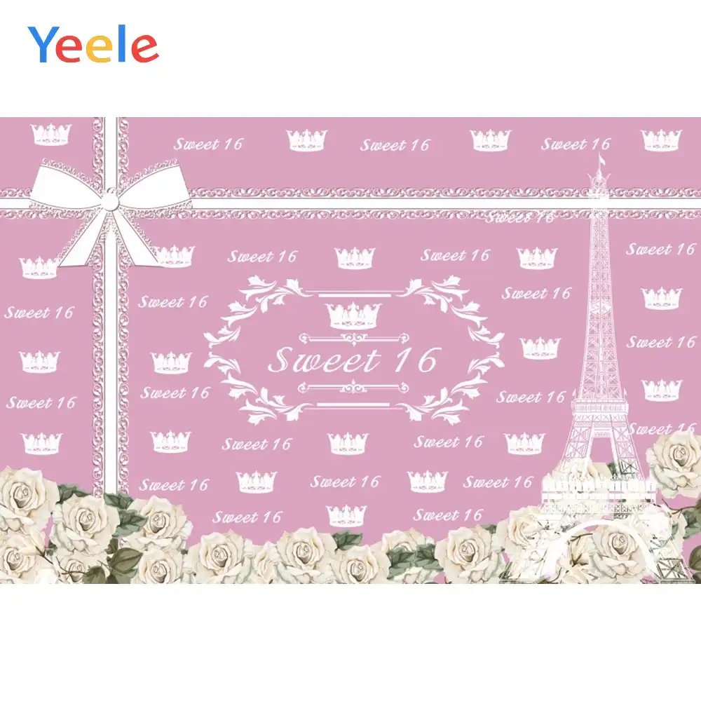 Baby Birthday Backdrops Cartoon Flower Crown Photocall Photography Personalized Photographic Pink Background For Photo Studio Aliexpress