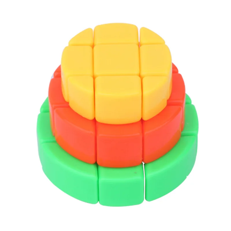 Yuxin Science Outwit Cake трехслойный Кубик Рубика особой формы 3-заказ сплошной цвет блистер бутик маленький куб производители D