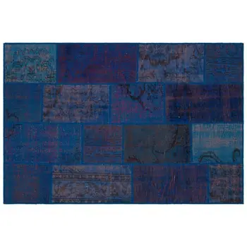 

Handmade Blue Vintage Overdyed Patchwork Area Rug 120x180 Cm-3'11''X5'11''