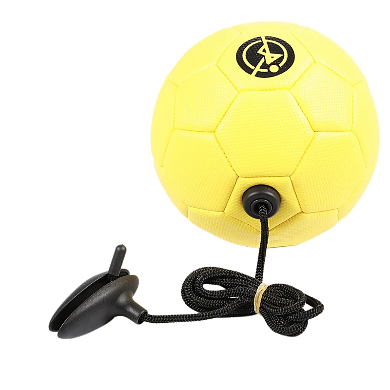 

Football Training Ball Kick Soccer Ball Tpu Size 2 Kids Adult Futbol with String Beginner Trainer Practice Belt,Yellow Color