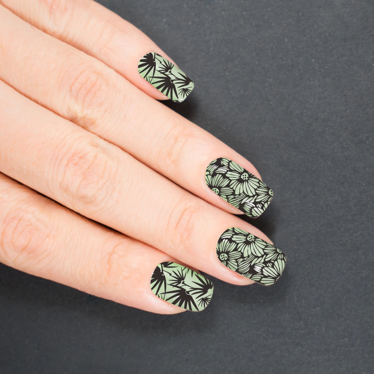 Shomants ногтей штамповки пластины бабочка оставить цветок растения Печать изображения трафарет ногтей шаблон штамповочных плит дизайн ногтей плесень