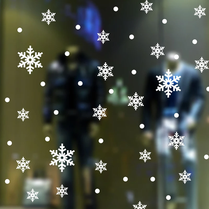 2 шт Рождественская Снежинка, наклейка на окна, зимняя стеклянная Наклейка на стену, Рождественское украшение для дома, новогодняя наклейка, вечерние, Декор