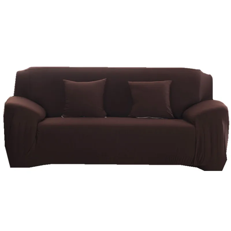 Твердые Цвет эластичный диван-крышка для Гостиная чехол для дивана домашний секционные диванные покрывала стрейчевый спандекс диван Ipad Mini 1/2/3/4 сиденья - Цвет: Coffee