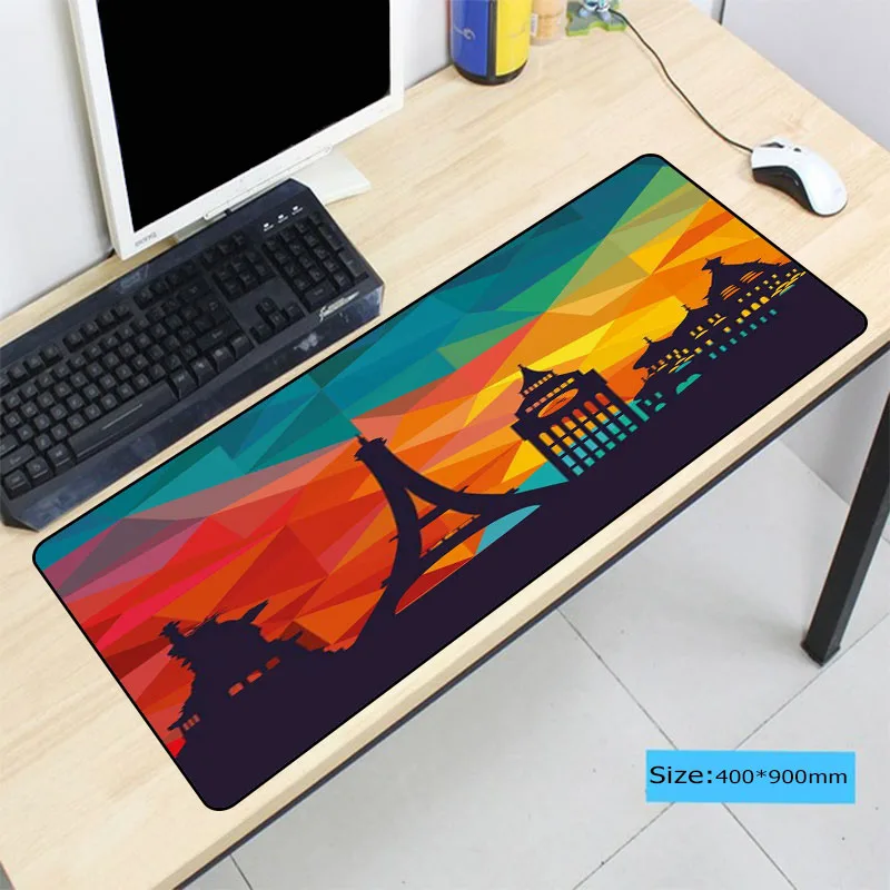  Colorful Tower Landscape Anti-Slip Laptop PC Pad Mat Large Lockedge Rubber MousePad For CSGO DOTA L