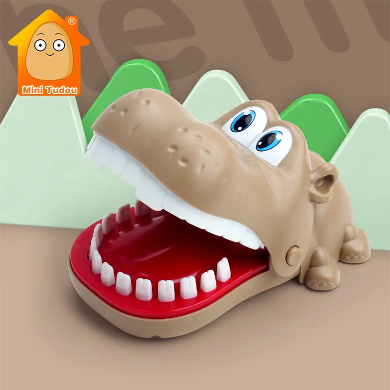 Criança mordendo mão crocodilo dinossauro tubarão mordida dedo piadas novidade clássico som luz festa desktop jogo brinquedos para crianças presente
