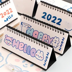 Mini bureau créatif avec calendrier et planificateur, 1 pièce, papeterie décorative horizontale, ours, lapin, calendrier, fournitures scolaires, 2022 
