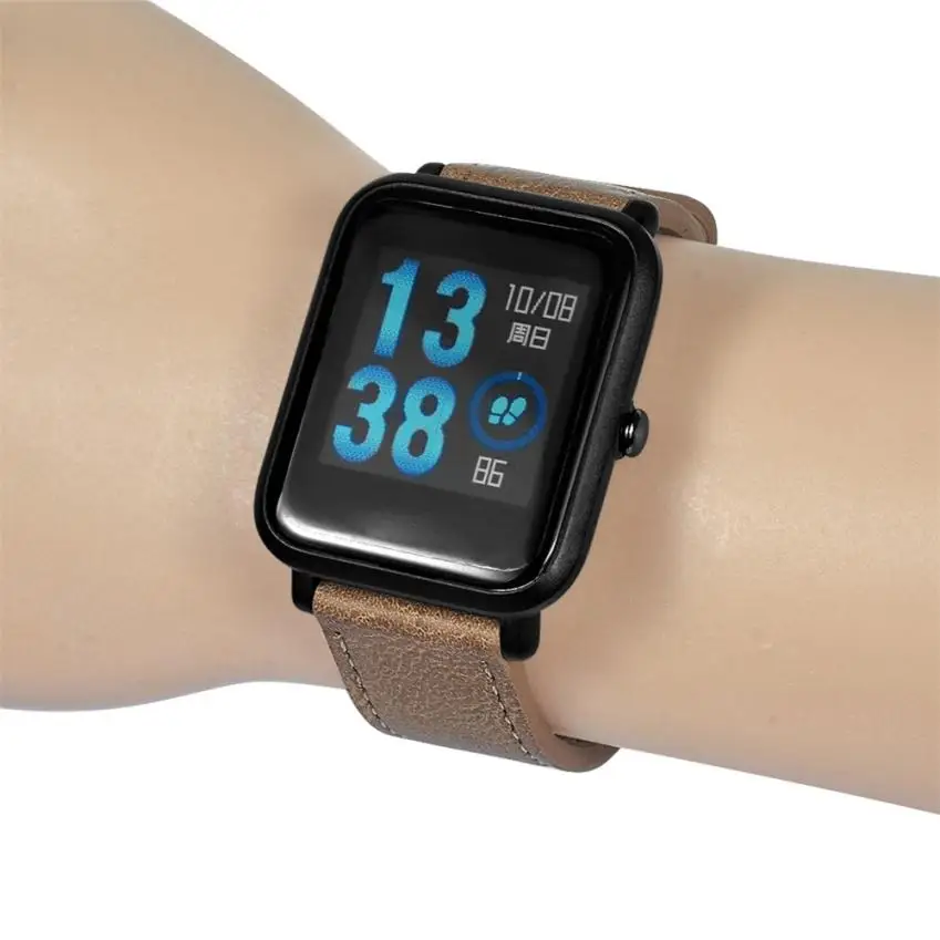 20 мм Ретро Кожаный ремешок для Xiaomi Huami Amazfit Bip BIT Lite Молодежные умные часы для Amazfit Bip Замена спортивных часов ремешок