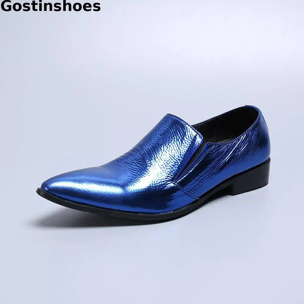 Men's Shoes Spring And Autumn British Business Dress Shoes Blue Genuine ...