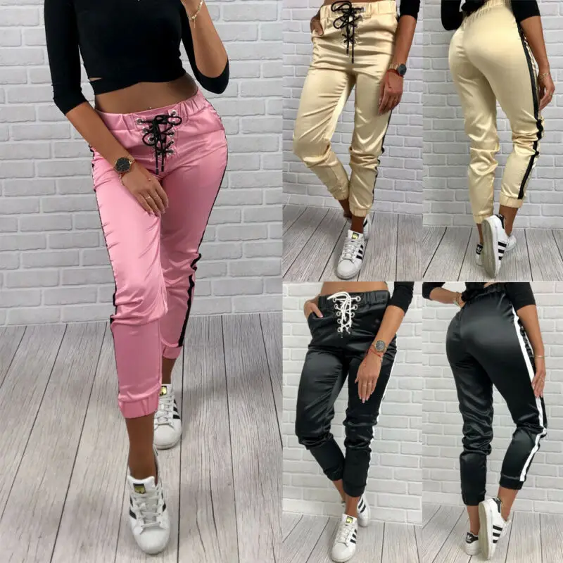 3 цвета женские осенние новые модные повседневные штаны женские Jogger Спортивные Брюки Лоскутные хип хоп Уличная Повседневная одежда