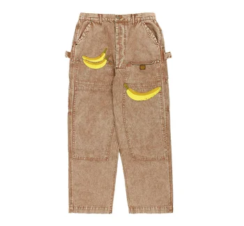 

2021 new arrivals Gallery Dept Banana Embroidery Patchwork Straight JeansHip-Hop High Street Jeans Men Women Couple Jeans