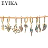 EYIKA 1Piece Small Hoop Earring Rainbow Fashion Women Jewelry CZ Earring Genuine Gold Color Star Cactus Heart Cross Tree Animal ► Photo 2/6