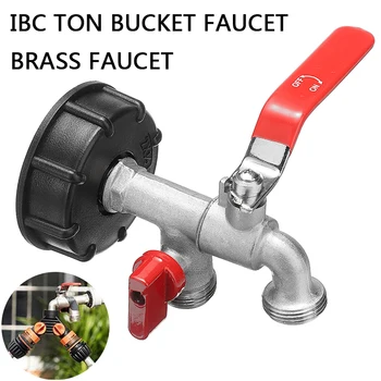 

IBC Tank Adapter S60X6 To Tap 3/4" Replacement Valve Fitting Parts For Home Garden Water Connectors with Double Water Tap