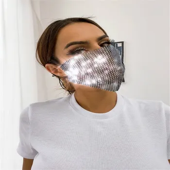 

Mesh flash rhinestone jewelry mask for women trendy holloween mask senior luxury jewelry