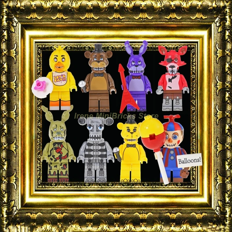 

Cartoon Anime Game Five Nights at Freddy's Freddy Bunny Ballonboy Toys For Children Building Blocks Bricks Baby Education Toy