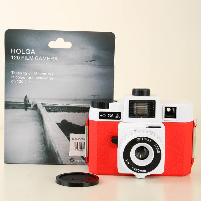 Holga 120 GCFN Белый/Красный средний формат пленки Камера Стекло объектив ЛОМО