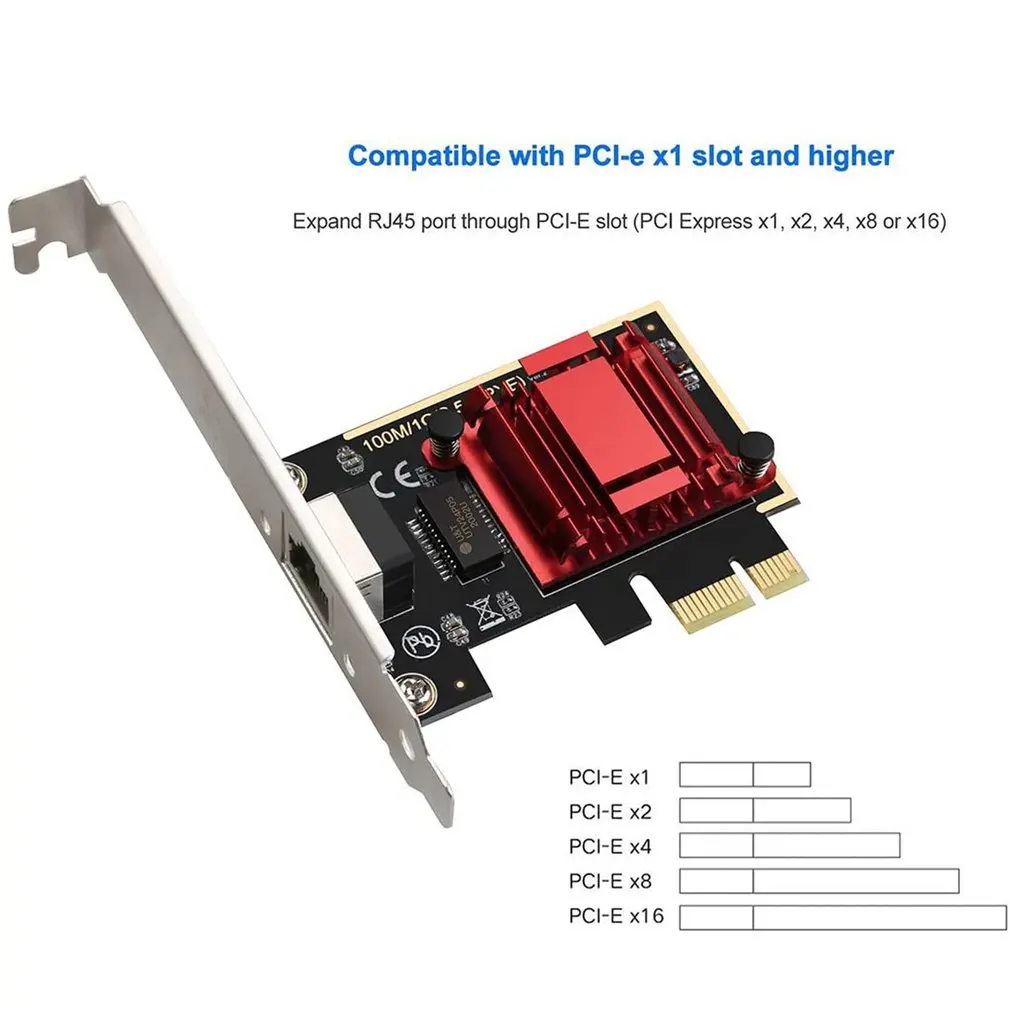 Game PCIE card 2500Mbps Gigabit Network Card 10/100/1000Mbps RTL8125 RJ45 wired PCI-E 2.5G Adapter LAN | Компьютеры и офис