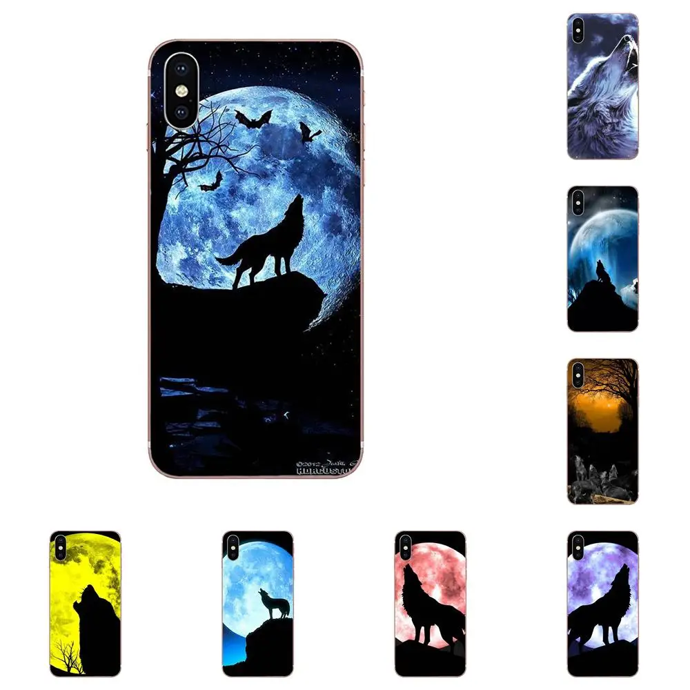 Мягкий чехол для Apple iPhone 11 Pro X XS Max XR 4 4S 5 5C 5S SE SE2 6 6S 7 8 Plus силуэт воющего волка с