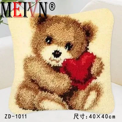 Meivn DIY полноячеистая сеть с вышитым крестом мозаика животные грубая шерсть крест вышитый ковер вышивка сегмент вышивка подушка - Цвет: Светло-желтый