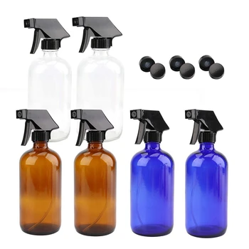 

6-Pack Empty Refillable 480 Ml Glass Spray Bottle for Essential Oils, Cleaning Products, or Aromatherapy,Durable Sprayer