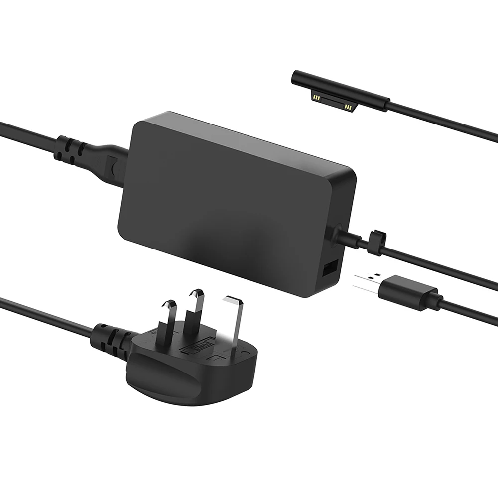 

48W 12V 3.6A Surface Power Supply Adapter for Microsoft Surface Pro 2 Pro 1 Surface RT Tablet with 5V 1A USB Charging Port
