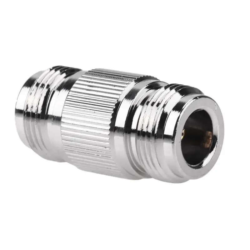 N Type двойной разъем типа мама медный RF Coax адаптер Серебряный Цилиндрический