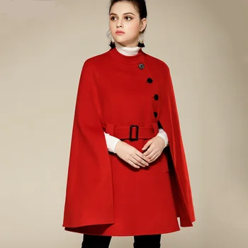 

Double face wool Woolen coat female cloak style winter thickening women's wool was thin long cashmere warm woolen coats F821