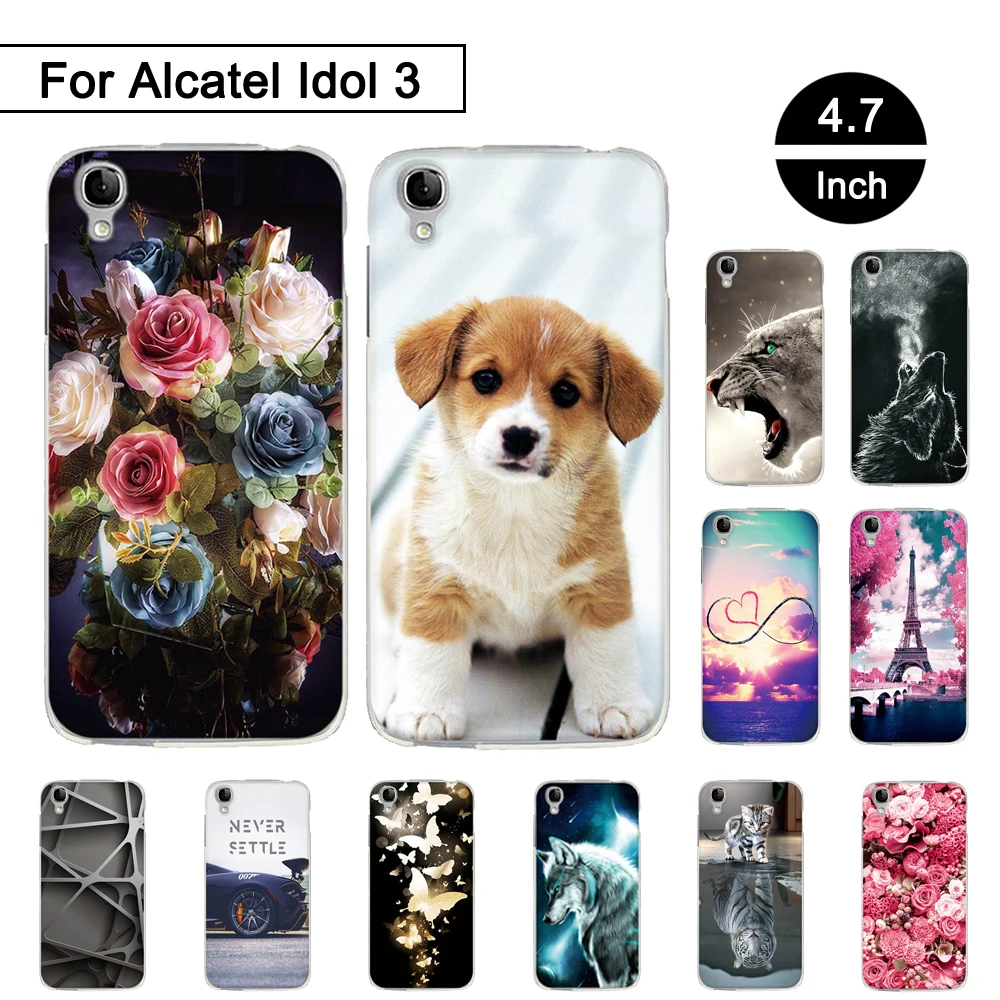 

Case For Alcatel Idol 3 OT6039 4.7" Soft Silicon Back Phone Cover For Alcatel Idol 3 6039 Thin Shells Painted Pattern Cute Cases