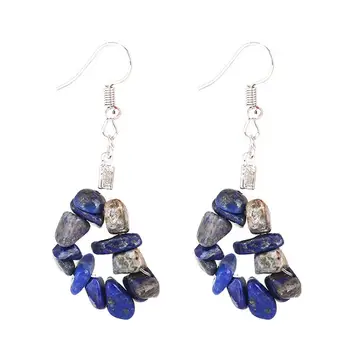 

12Pair Irregular gravel Lapis lazuli Natural Stone Charms Pendants Earrings for Women Healing Crystal Earring Reiki Jewelry Free