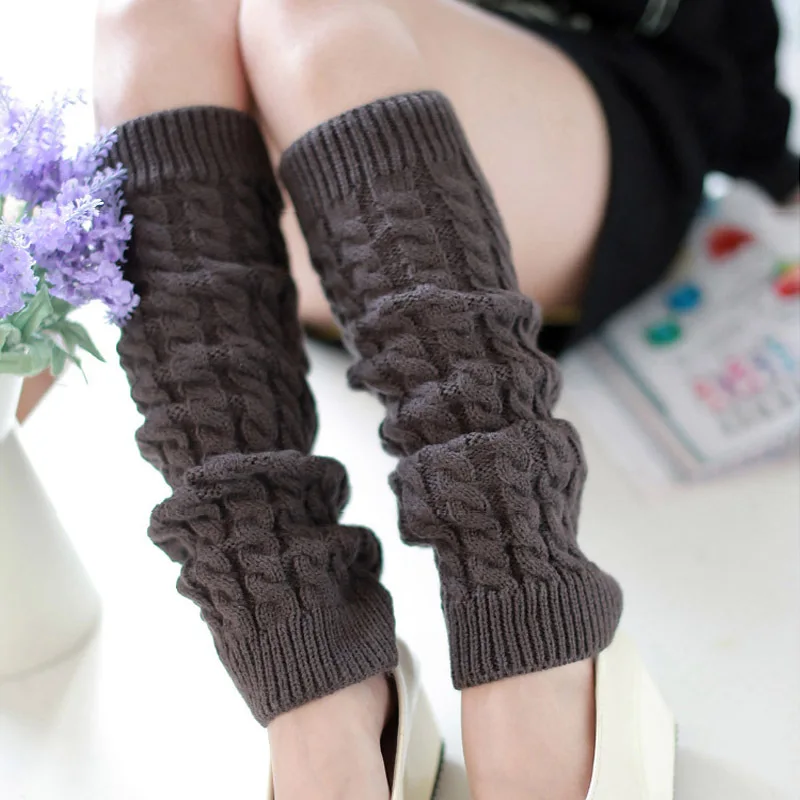 Japanese Lolita Leg Warmers Women Winter Thicken Knit Loose Style Lady Knee Stockings Leggings Warm Boots Punk Girl Long Socks