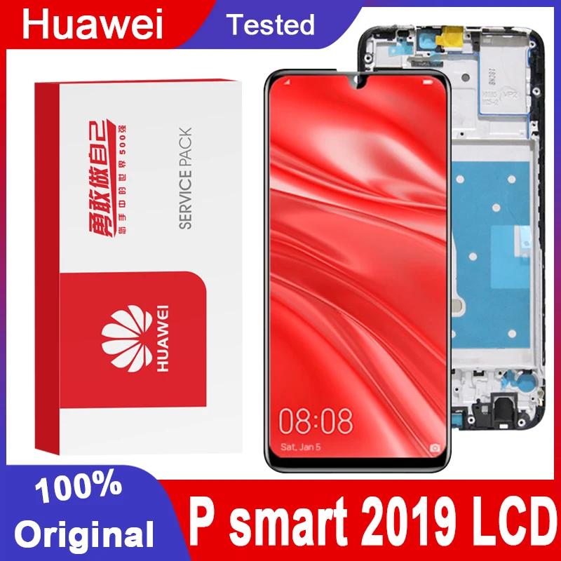 Оригинал испытания 6 21 'ཆ сенсорный дисплей с рамкой для Huawei P Smart 2019 ЖК сенсорным экраном дигитайзер в