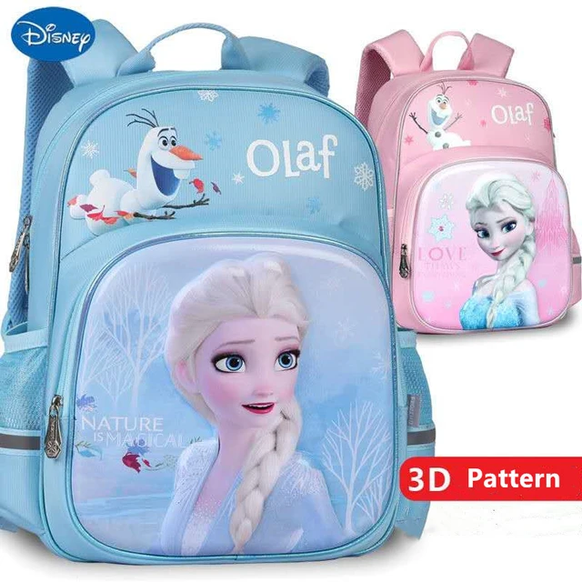 Mochila escolar Disney para niños de 3 a 8 años, guardería, escuela  primaria, Frozen, Elsa, princesa Anna, niña Sophia - AliExpress