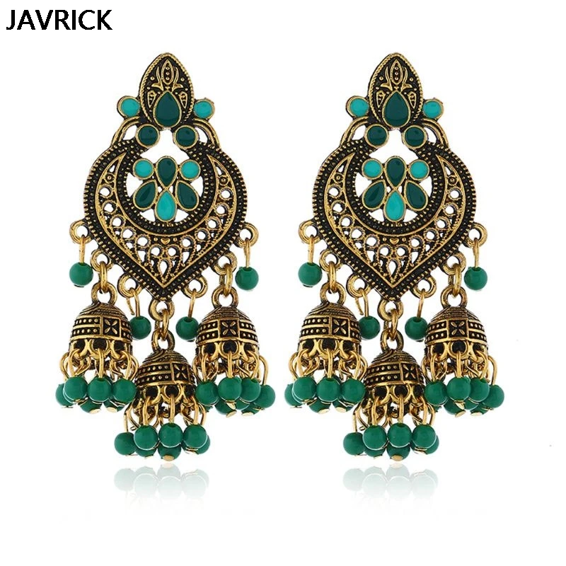 Ретро индийские болливудские кундан Jhumka Jhumki Висячие серьги цыганские модные