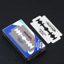 10 шт./кор. двухсторонняя сменные лезвия для бритвы Нержавеющая сталь Безопасные лезвия для бритья для бритвенного станка Для мужчин бритва Lames De Rasoir Парикмахерская смартфона blade