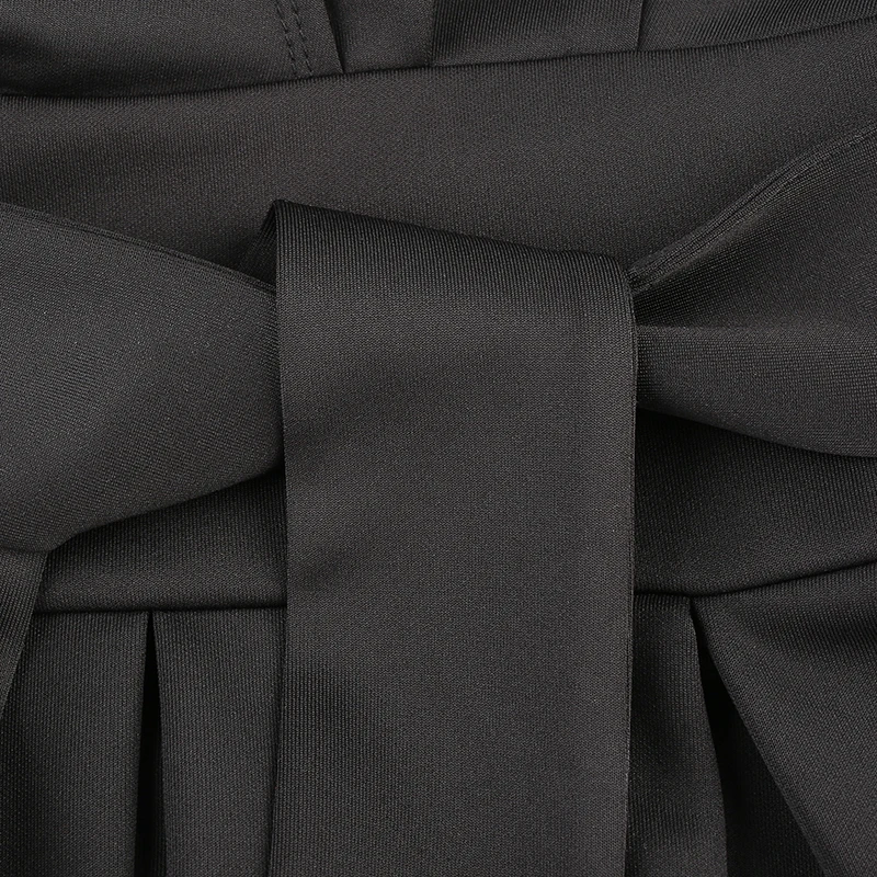 Waatfaak однотонное плиссированное платье с v-образным вырезом и поясом для женщин элегантные мини платья для вечеринок женские винтажные платья с длинным рукавом vestidos Осень-зима