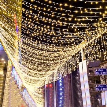 Thrisdar Twinkle Kerstverlichting Outdoor 100M 50M 30M 20M Led Kerstverlichting String Garland Voor Party vakantie Wedding Xmas Tree