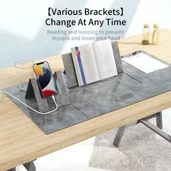 Esteira de mesa com suporte portátil do portátil, esteira de mesa de couro impermeável dobrável para mesas de escritório em casa, esteira ergonômica da mesa para o desktop
