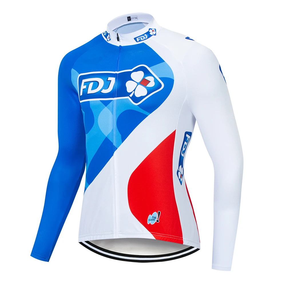 Pro Team FDJ Велоспорт Джерси 19D Bib набор MTB Форма велосипед одежда быстросохнущая велосипедная одежда мужская длинная Майо - Цвет: Cycling jersey