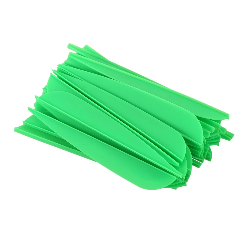 Стрелы лопасти 4 дюйма Пластиковые перо Fletching для DIY стрельба из лука стрелы 50 пакет (фиолетовый) и 50 пакет (зеленый)