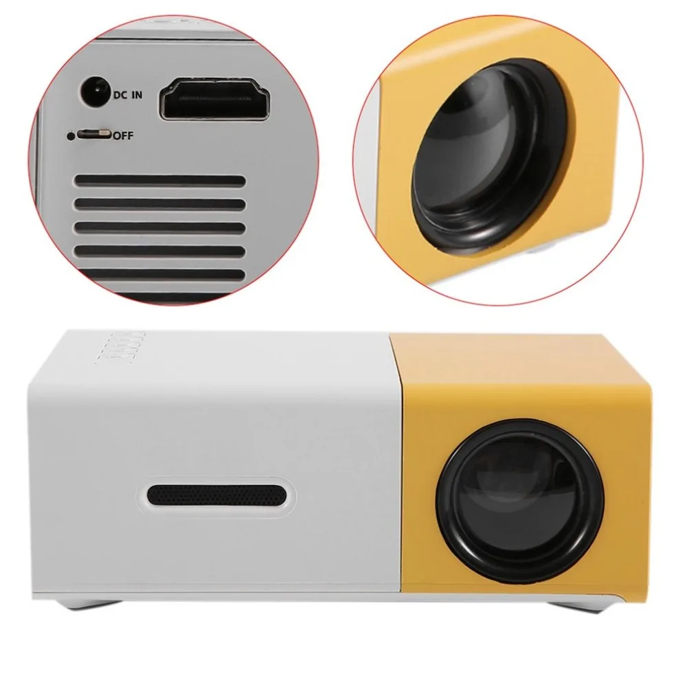 Mini Projetor Portátil Led Hdmi Usb sd av 400-600 Lúmen Beamer Home Theater Educação Infantil hd Yg300 Lcd 17 YG300 Mini Projetor Portátil LCD LED Projetor