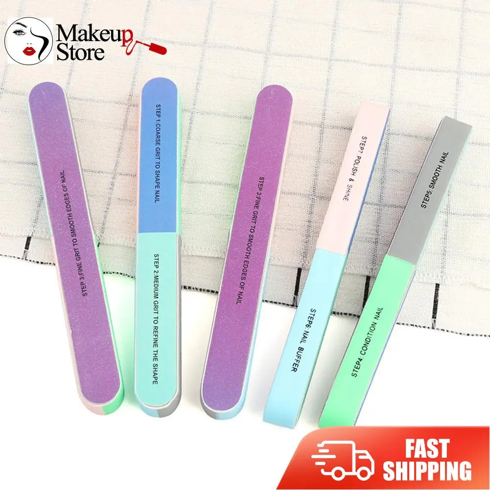 Six Sided Nail Polishing File Creative Printing Nail Sanding Tool