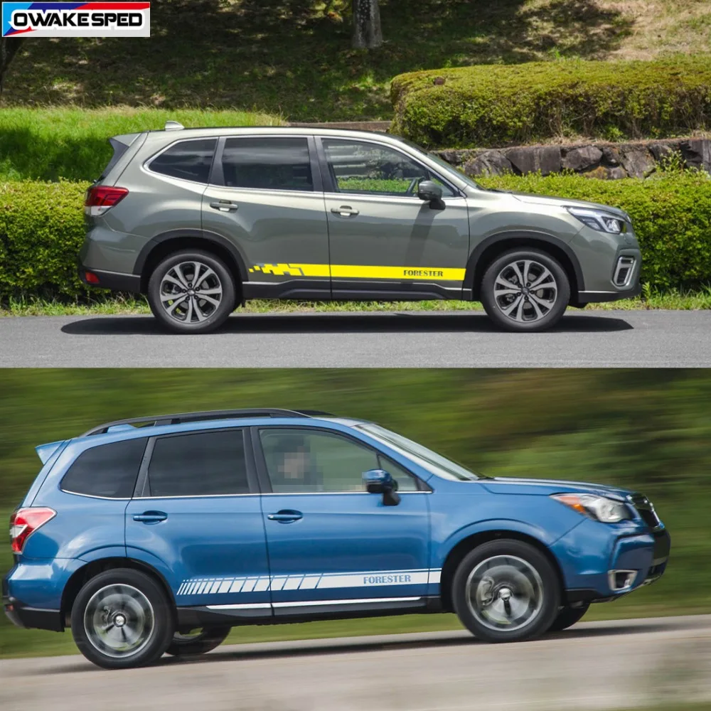 Спортивные полосы двери автомобиля боковая юбка наклейки для Subaru Forester на MT Racing Стайлинг Авто кузова Декор виниловая наклейка