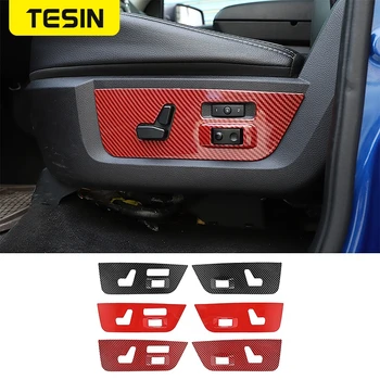 

TESIN Car Electric Seat Adjustment Panel Decoration Cover Stickers for Dodge RAM 1500 2010-2017 ABS Interior Accessories