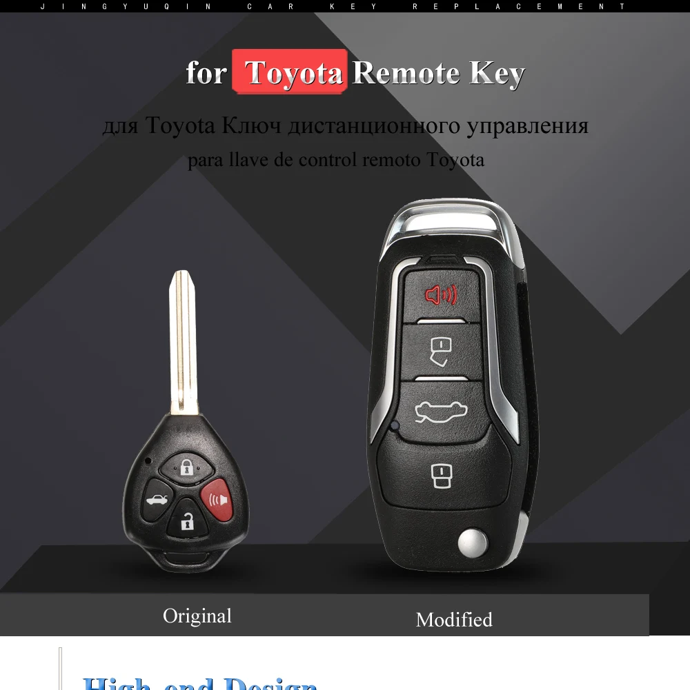 Keyforkess Modificato di Vibrazione di Chiave Dell'automobile 433Mhz ID67 per Toyota Hilux Fortuner Camry Yaris Vios Innova Tokai Riki A Distanza Fob CODICE FCC: b44TA - Hf5d797c00e424771b6faff0806235d967