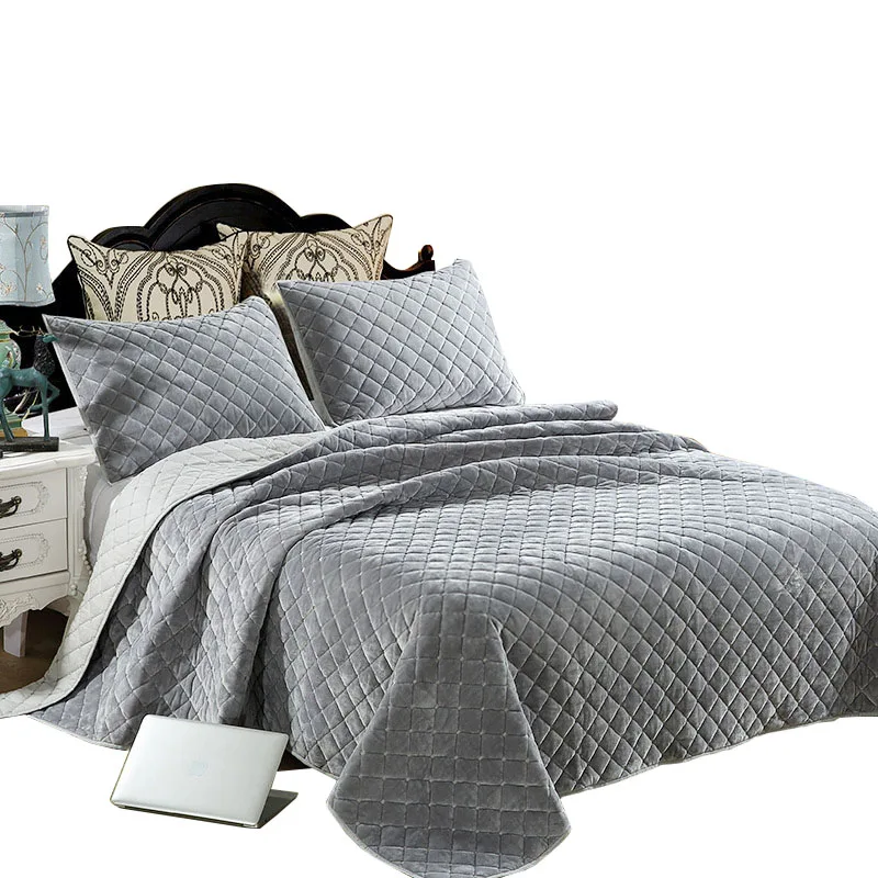 CHAUSUB зимнее хлопковое покрывало набор из 3 предметов вышитые плюшевые одеяла