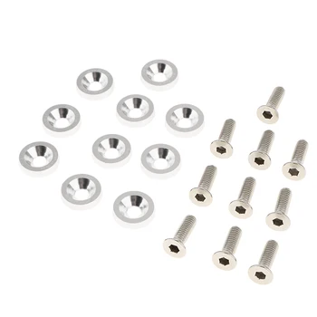 

10PCS 6mm Aluminum Cone Cup Head Screw Gasket Washer Sliver