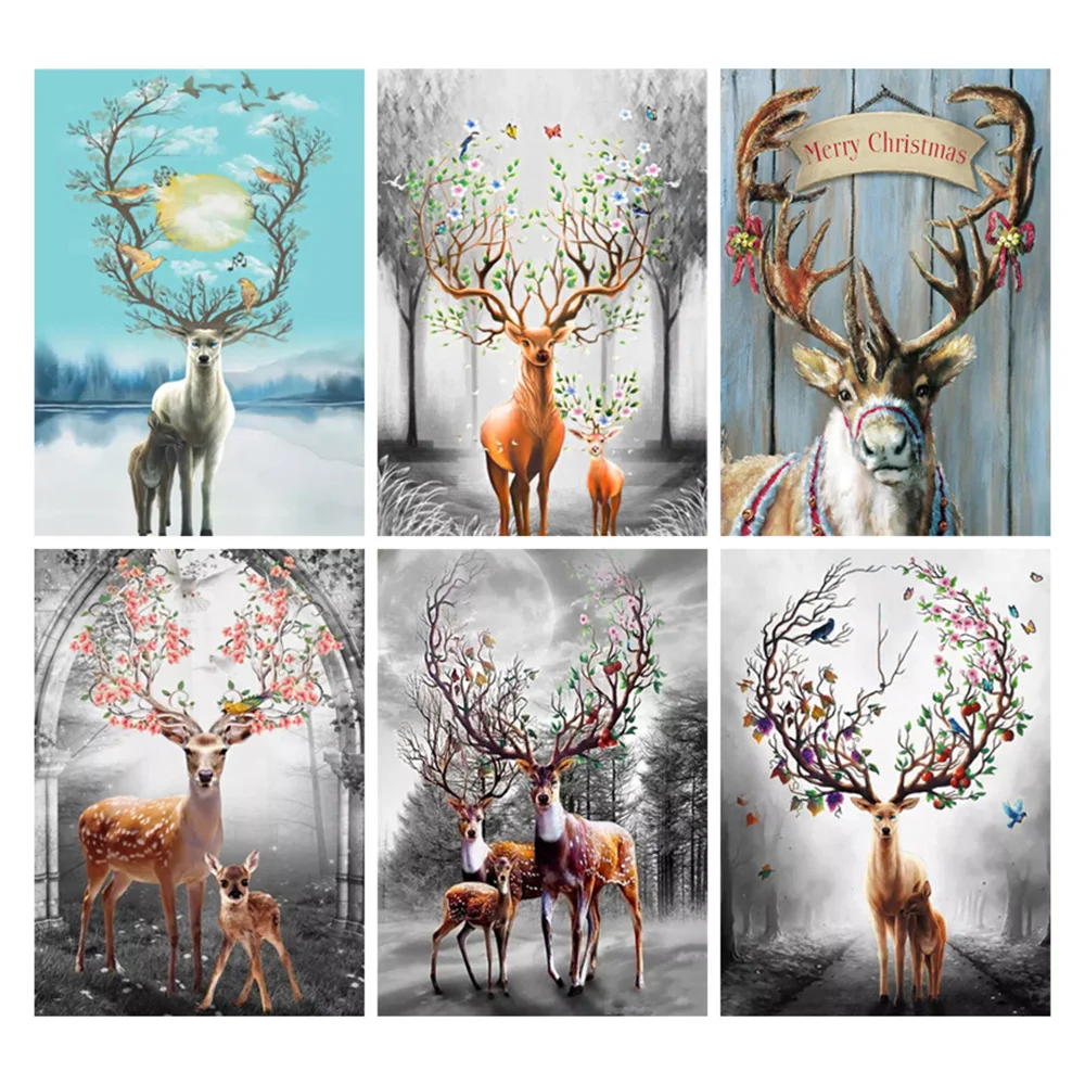 KAMY YI DIY 5D Full Square/Round Drill Diamond Painting &quotAnimal Deer Flower&quot 3D Embroidery Cross Stitch Home Decor Gift | Дом и сад
