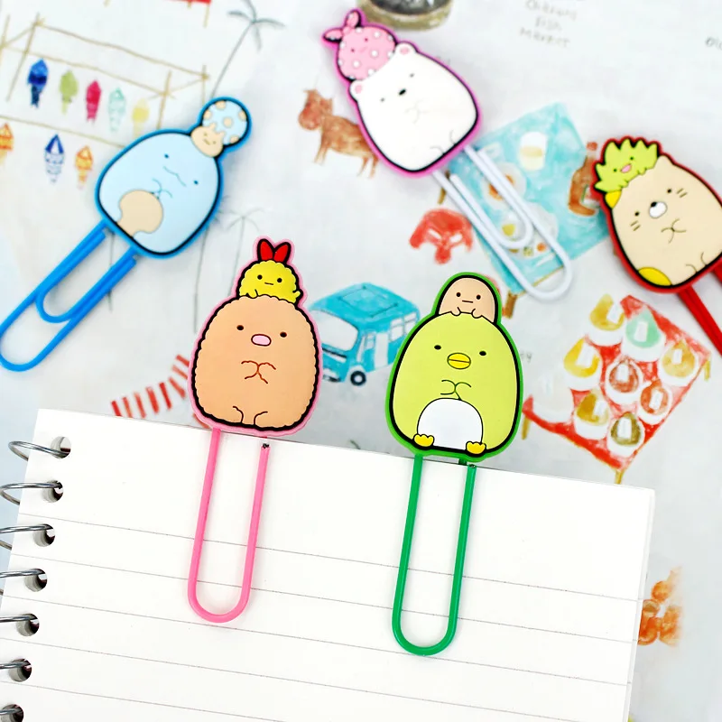 5 шт./упак. Sumikko Gurashi футляр из силикона с милым рисунком из мультфильма Бумага иглы Бумага для съемки с креплением зажим записка заметка зажимы для канцелярских принадлежностей