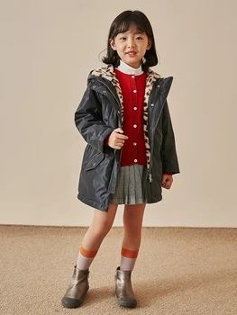 

SUMCICO Autumn/winter Children's fur lining thick hooded coat girl‘s coat girl’s jacket
