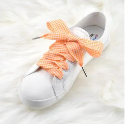 63 дюйма/160 см высококачественные цветные клетчатые туфли женские парусиновые туфли на шнурках туфли на плоской подошве с лентами - Цвет: NO.11