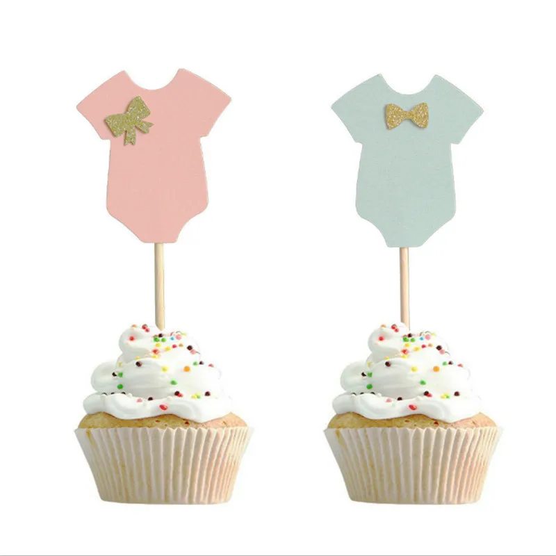 10Pcs Baby Shower Decorations Cake Topper Its A Boy Girl Clothes Cupcake Birthday Party Decoration Kids DIY Baking Accessories | Дом и сад